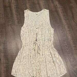 Billabong button front with a tie at the waist romper